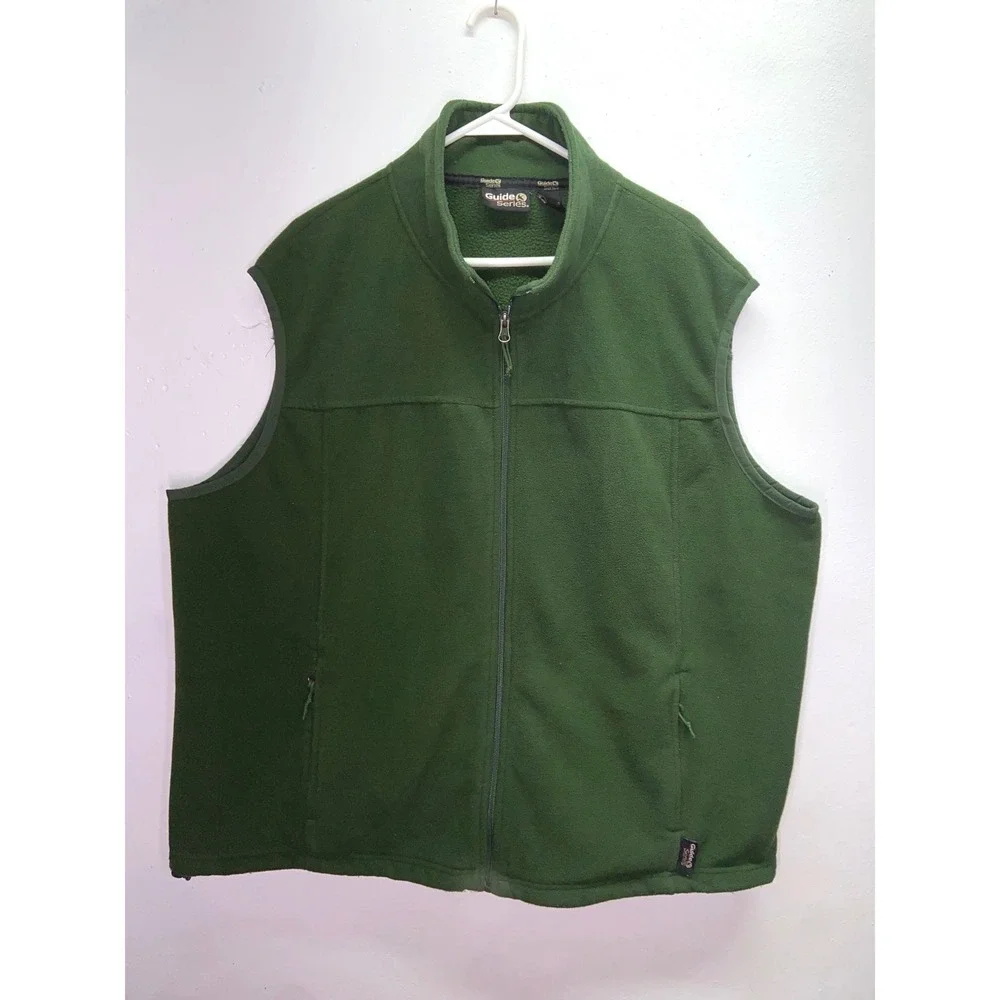 Gander Mountain Guide Series Mens 2XL Forest Green Fleece Full Zip Vest Outdoor